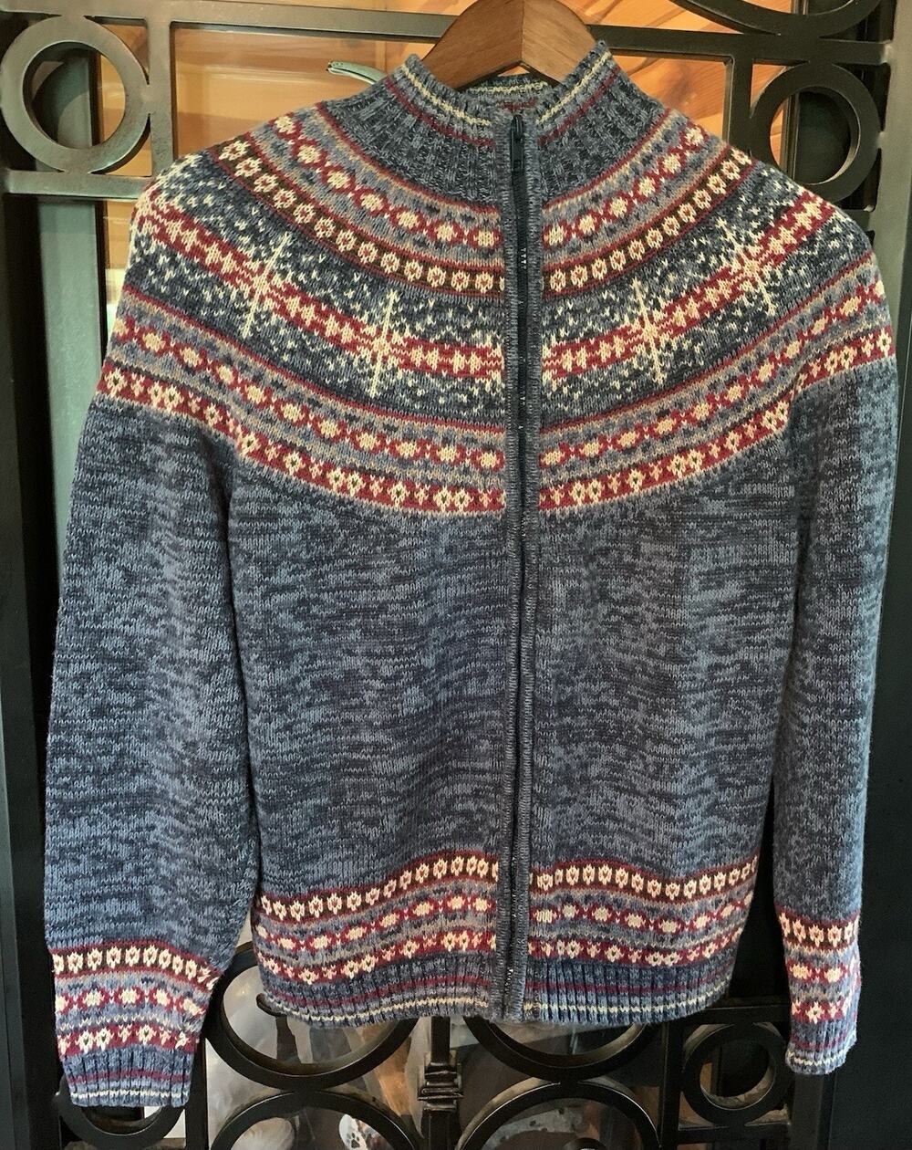 Vintage Tiara International Fair Isle Nordic Cardigan Womens Size S